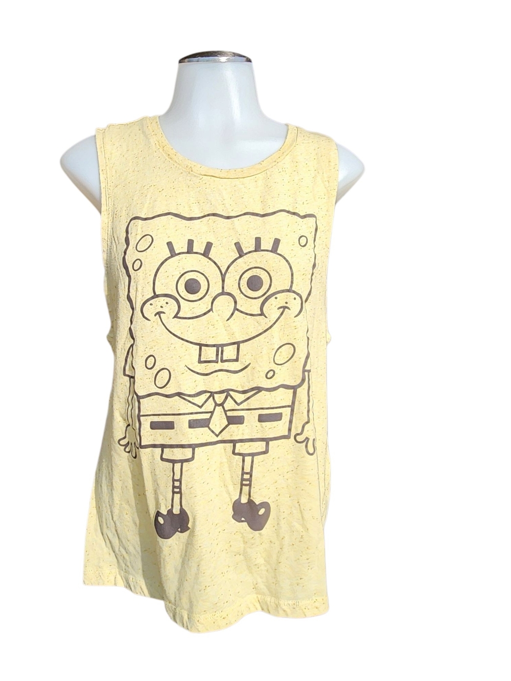 Nickelodeon - Spongebob Squate Pants - Pale Yellow Tank with Orange Speckles- YM